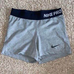 grey nike pro shorts